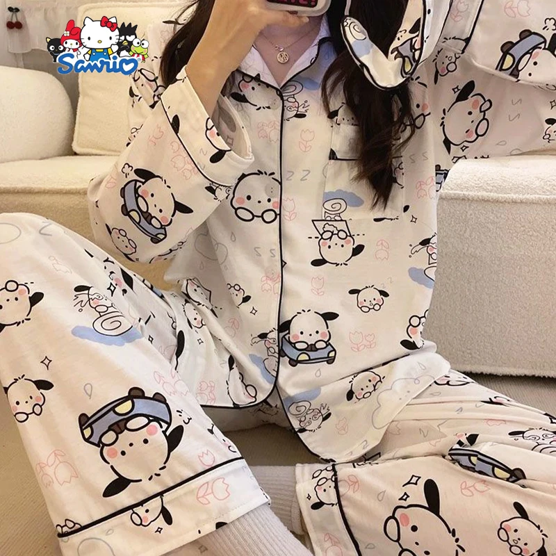 Kawaii Sanrio Pochacco Pajamas Cartoon Cute Student Dormitory Long Sleeves Long Pants Suit Loungewear Set Toys Girls Gifts
Kawaii Sanrio Pochacco Pajamas Cartoon Cute Student Dormitory Long Sleeves Long Pants Suit Loungewear Set Toys Girls Gifts