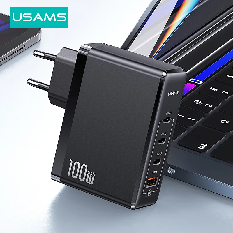 USAMS 100W GaN USB Charger Type C PD Fast Charging Quick Charge 4.0 3.0 Portable Phone Charger For MacBook Laptop Smartphone
USAMS 100W GaN USB Charger Type C PD Fast Charging Quick Charge 4.0 3.0 Portable Phone Charger For MacBook Laptop Smartphone