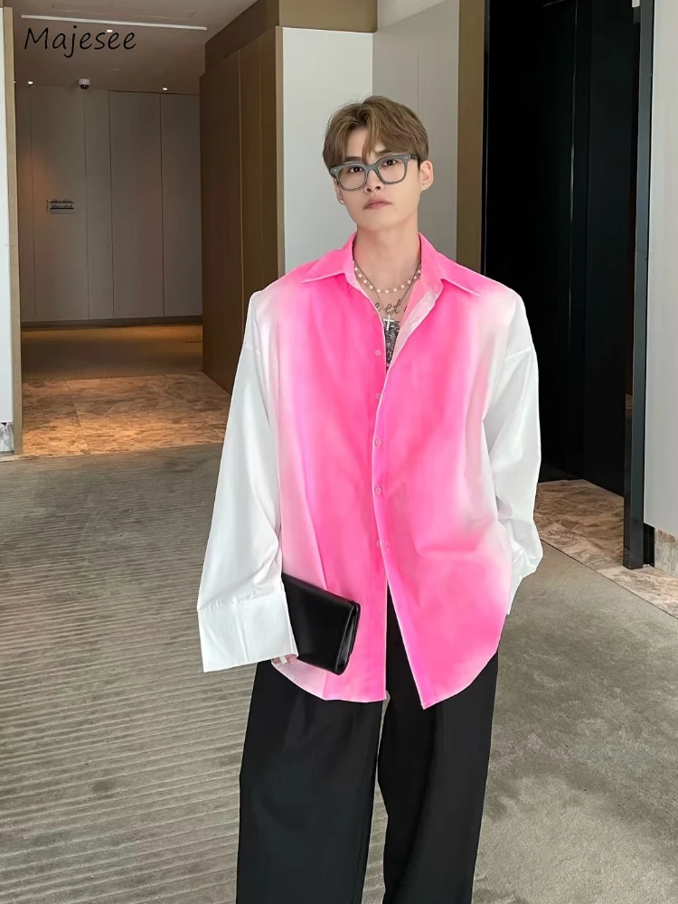 Panelled Shirts Men Youthful Popular Prevalent Korean Style Gradient Color Pink Full Sleeve Spring Autumn Male Streetwear Cozy
Panelled Shirts Men Youthful Popular Prevalent Korean Style Gradient Color Pink Full Sleeve Spring Autumn Male Streetwear Cozy