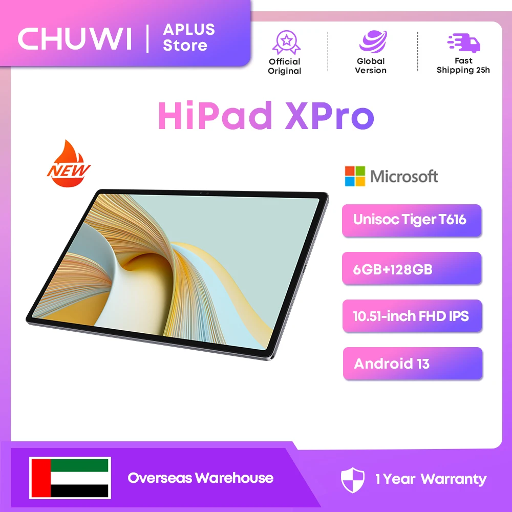 

CHUWI HiPad XPro Android 12 Tablet,10.51'' FHD, 6GB RAM 128GB ROM, 1TB Expand, 4G LTE Tablets, Unisoc T616 13MP+5MP Camera