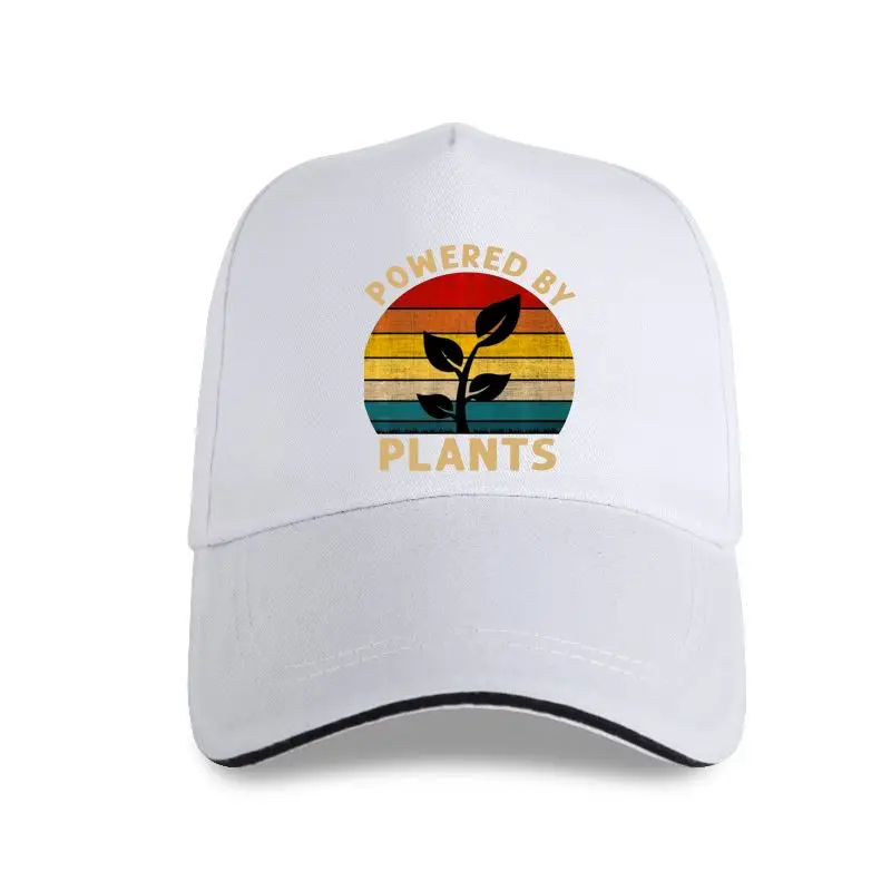 

new cap hat Vintage Powered By Plants Vegan Vegetarian Premium Black Baseball Cap M-3Xl Graphic