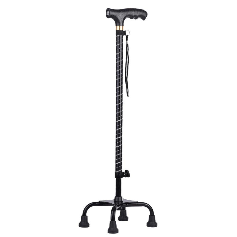 

1Pc Aluminum Alloy Stretchable Four-foot Skid-proof Cane with Light Foldable Non-slip Walking Stick for the Elderly without
