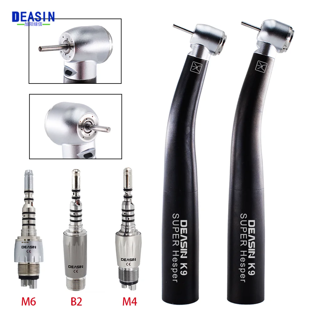 

DEASIN Dental Black LED Fiber Optic High Speed Handpiece Torque Head Air Turbine Ceramic Bearing For KaVo Coupler Dentist Tools