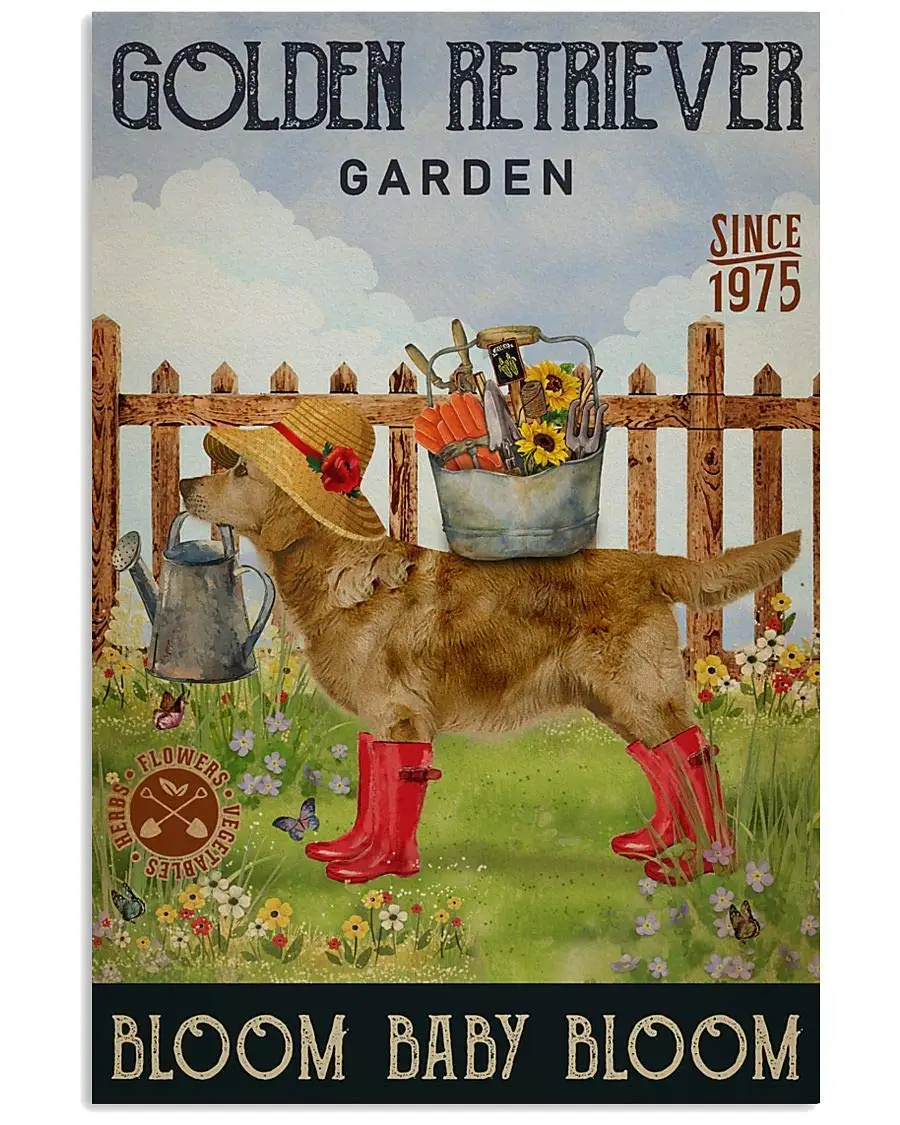 Gardening Bloom Baby Golden Retriever Poster Wall Art Home Decor Gifts for Lovers Painting (No Frame)
Gardening Bloom Baby Golden Retriever Poster Wall Art Home Decor Gifts for Lovers Painting (No Frame)