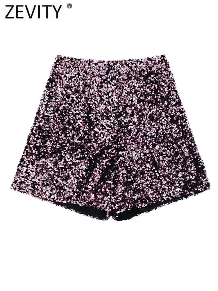 ZEVITY Women Fashion Pleats Design Sequined Bermuda Shorts Office Lady Zipper Fly Casual Chic Retro Slim Pantalone Cortos P3012
ZEVITY Women Fashion Pleats Design Sequined Bermuda Shorts Office Lady Zipper Fly Casual Chic Retro Slim Pantalone Cortos P3012