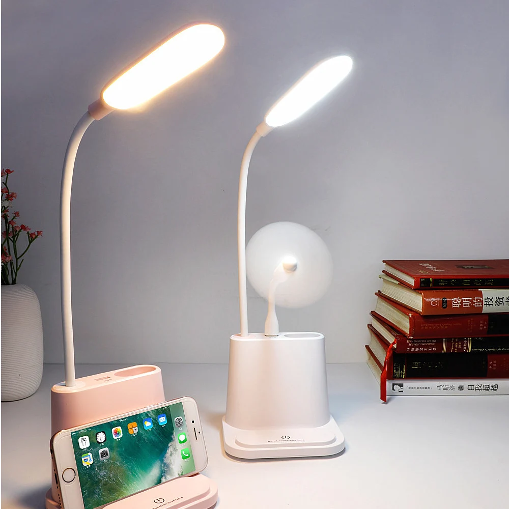 Table Lamp Leds USB Rechargeable Touch Night Light Dimming Desk Light Eye Protection Learning Multi-Function Bracket with Fan
Table Lamp Leds USB Rechargeable Touch Night Light Dimming Desk Light Eye Protection Learning Multi-Function Bracket with Fan