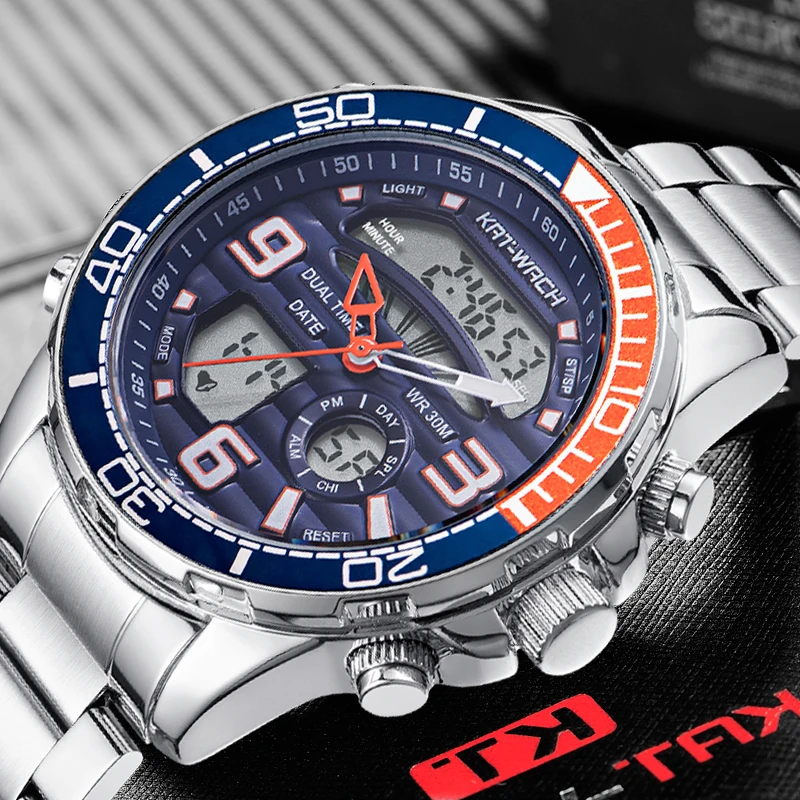 KAT-WACH Watch Men Brand Luxury Digital Fashion Sport Chronograph Quartz Wrist Watches Stainless Steel Strap Waterproof Clock
KAT-WACH Watch Men Brand Luxury Digital Fashion Sport Chronograph Quartz Wrist Watches Stainless Steel Strap Waterproof Clock