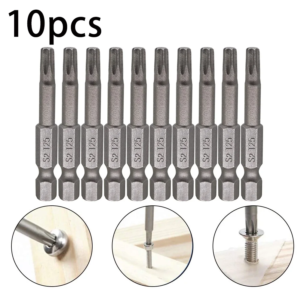 10Pcs Alloy Steel 50mm Long Torx Screwdriver Bit 6.35mm Hexagon Handle T25 For Hand Repair Tools Electric Screwdriver Head
10Pcs Alloy Steel 50mm Long Torx Screwdriver Bit 6.35mm Hexagon Handle T25 For Hand Repair Tools Electric Screwdriver Head