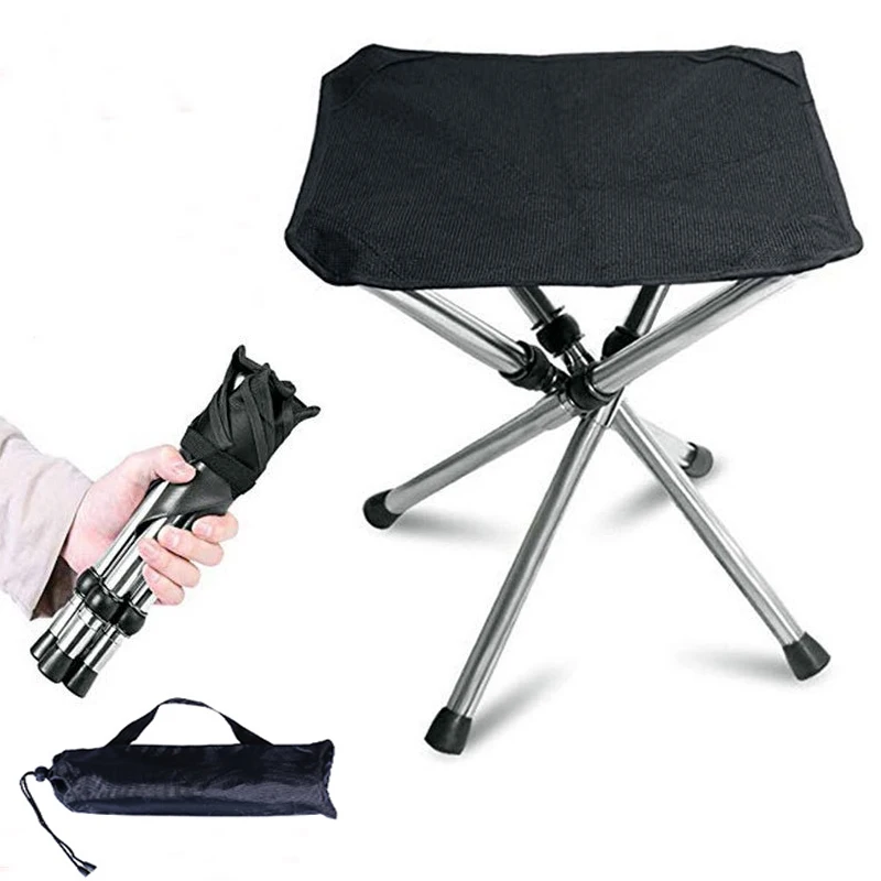 

D2 Folding Camping Stool Chair Picnic Beach Fishing Portable Stools with Carry Bag Backpacking Outdoor Hiking Lightweight Chairs