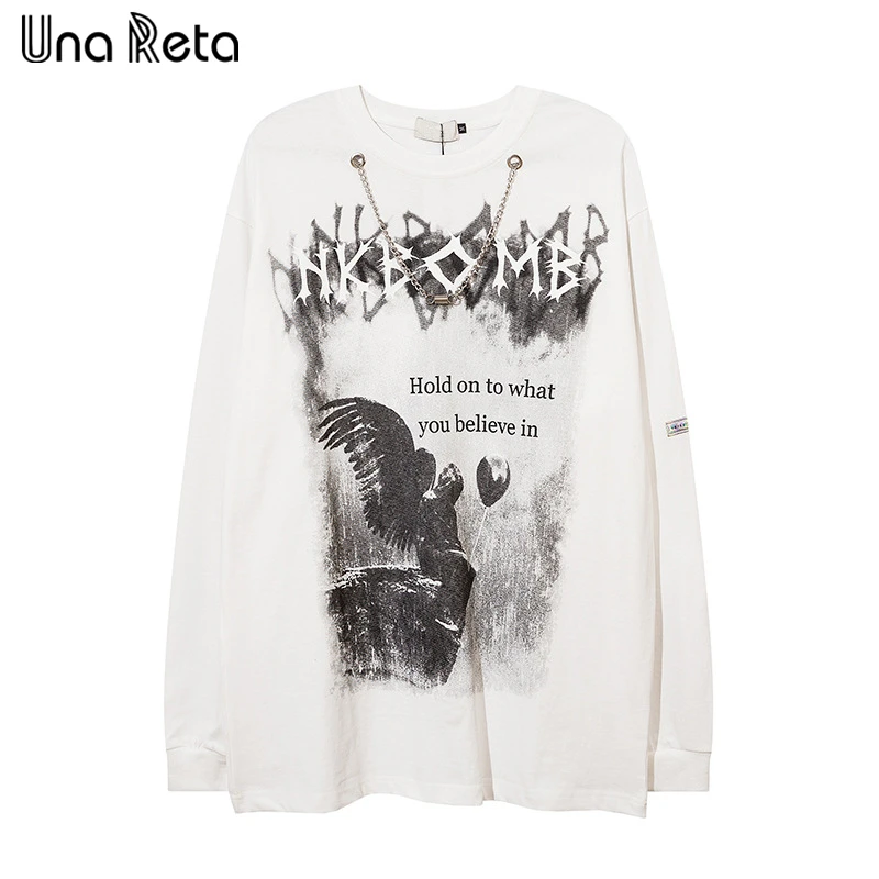 Una Reta T-shirt Spring Harajuku Hip Hop Print Man's Pullover Tops Streetwear Long Sleeve Cotton Loose T Shirt
Una Reta T-shirt Spring Harajuku Hip Hop Print Man's Pullover Tops Streetwear Long Sleeve Cotton Loose T Shirt