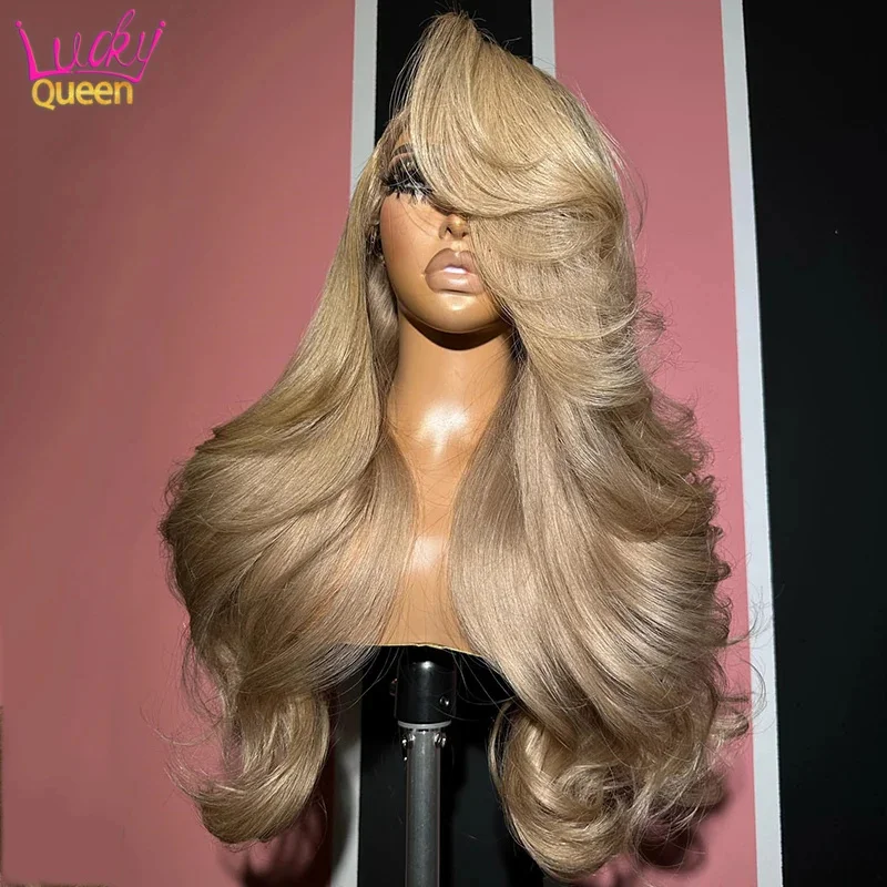 

Ash Blonde Transparent Lace 5X5 Closure Wig Bleached Knots Human Hair Wig Pre Plucked 13X4 13X6 Lace Frontal Wig Light 27 Color