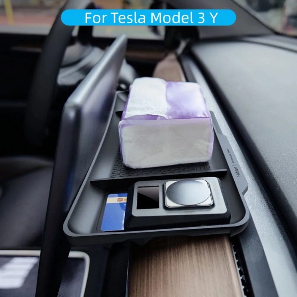 

Tesla Model 3 Y Screen Rear Storage Box Dashboard Storage Tray Organizer Holder Car Accessories Tissue Box Sundries Rack New