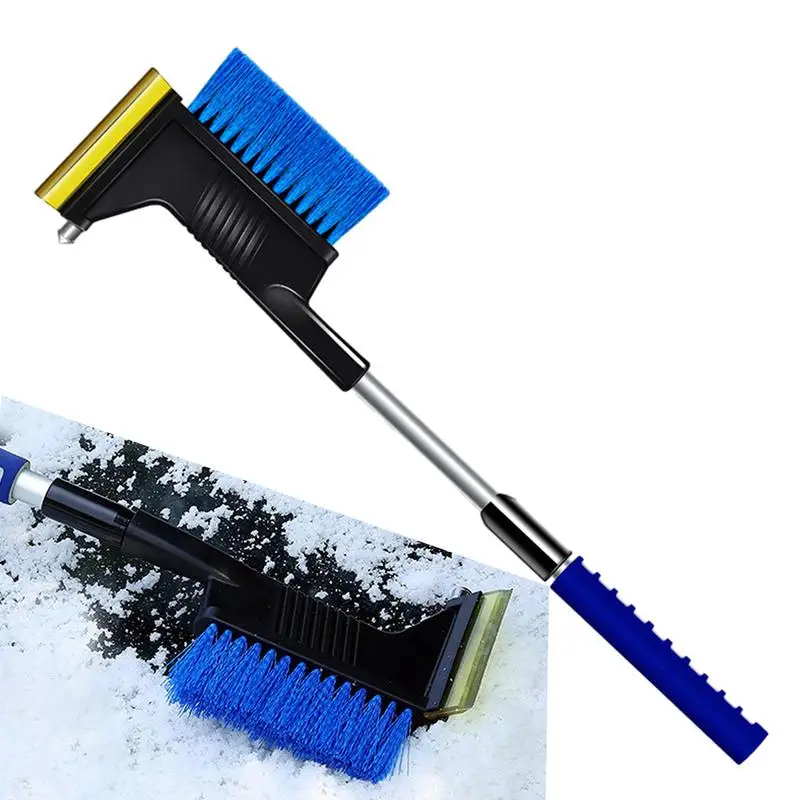 

Ice Scraper And Brush For Car Ice Scrapers Extendable Car Scraper Snow Removal Tool Snow Scraper With Safety Hammer Windshield