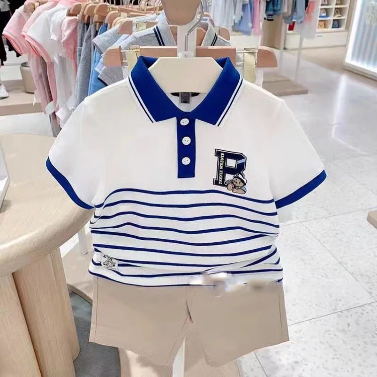 Summer casual striped print tees polo shirt short sleeves loose t-shirt bear embroidery tops family matching outfits
Summer casual striped print tees polo shirt short sleeves loose t-shirt bear embroidery tops family matching outfits