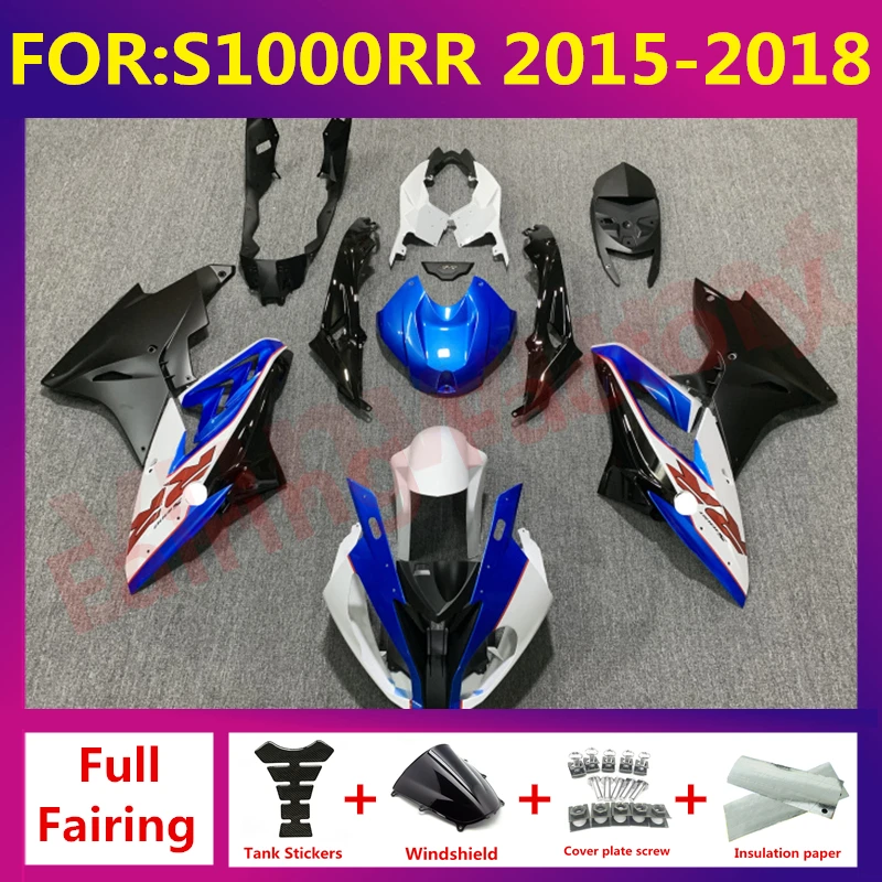 

NEW ABS Motorcycle fairings fit For S1000RR 15 16 17 18 S1000RR 2015 2016 2017 2018 full fairing body zxmt set white blue