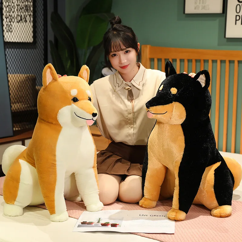 

Большая имитация собаки Сиба-ину стандартная осанка черная собака мультфильм реалистичные животные куклы игрушки для друзей забавные подарки
