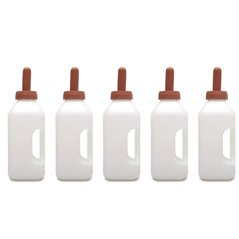 5X Calf Bottle With Handle And Push-On Nipple 2 Quart Feeder For Nursing Baby Cows
5X Calf Bottle With Handle And Push-On Nipple 2 Quart Feeder For Nursing Baby Cows