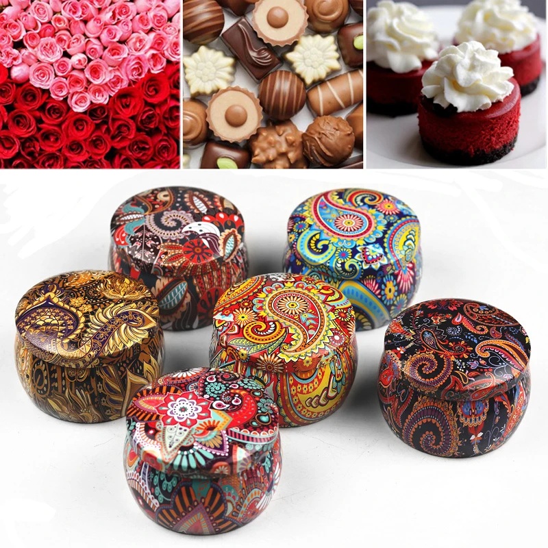Bohemia Drum-shaped Tinplate Box Candle Supplies Retro Floral Tea Packaging Tins Cans Containers Pot Home Decor Jars Empty
Bohemia Drum-shaped Tinplate Box Candle Supplies Retro Floral Tea Packaging Tins Cans Containers Pot Home Decor Jars Empty
