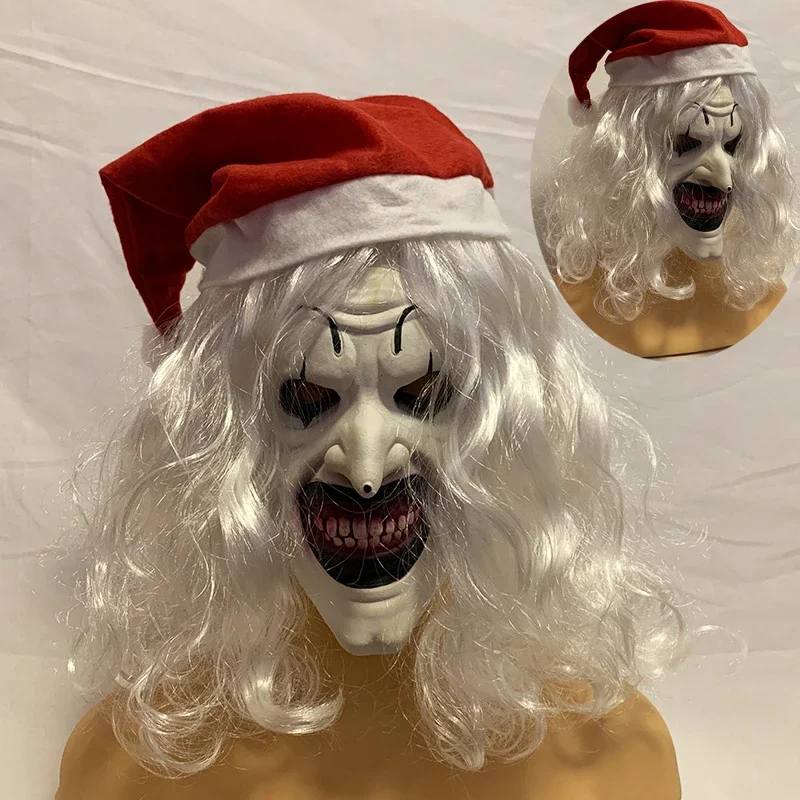 

Movie Terrifier 3 Clown Cosplay Mask Horror Latex Masks Christmas Killing Clown Role Play Headgear Halloween Carnival Party