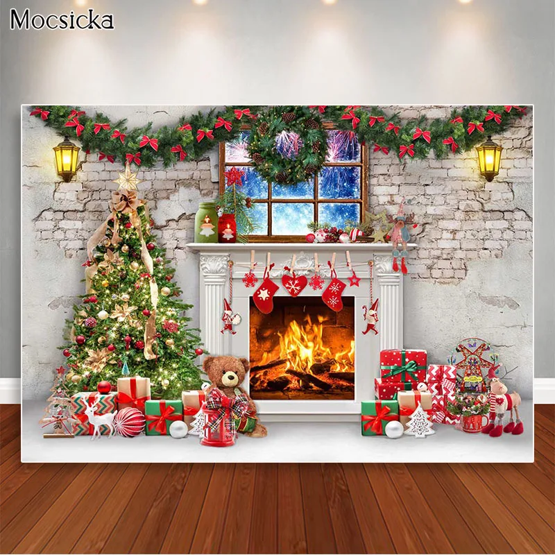 Christmas Backdrop Xmas Tree Garland Fireplace Decor Photo Props Old Brick Wall Photoshoot Kids Portrait Photography Backgrounds
Christmas Backdrop Xmas Tree Garland Fireplace Decor Photo Props Old Brick Wall Photoshoot Kids Portrait Photography Backgrounds