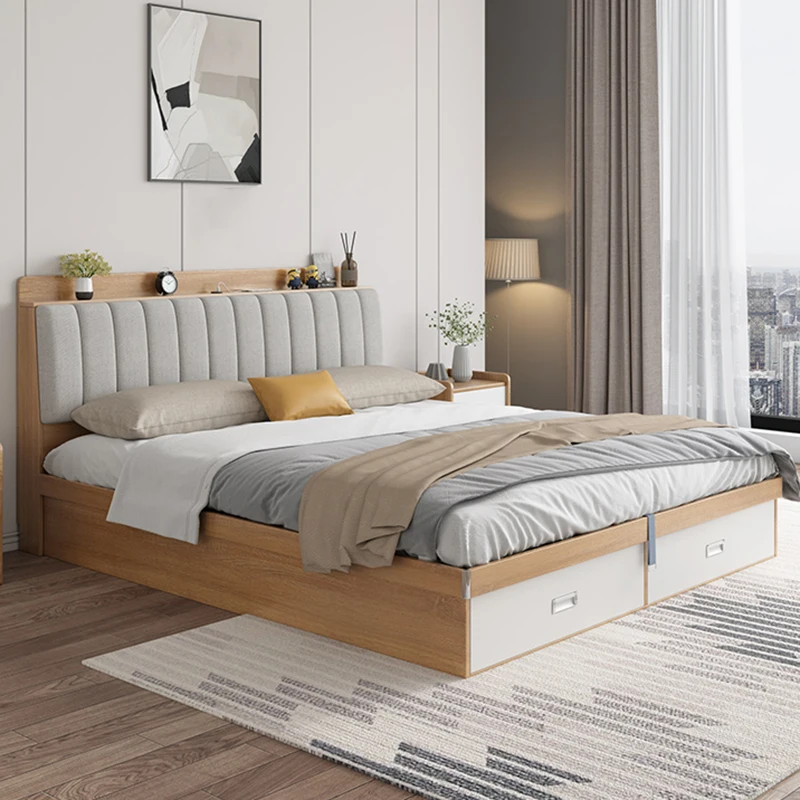 Minimalist Double Bed Japanese Hotel Apartment Confortable Design Bed Free Shipping Modern Cama De Casal Living Room Furniture 
Minimalist Double Bed Japanese Hotel Apartment Confortable Design Bed Free Shipping Modern Cama De Casal Living Room Furniture