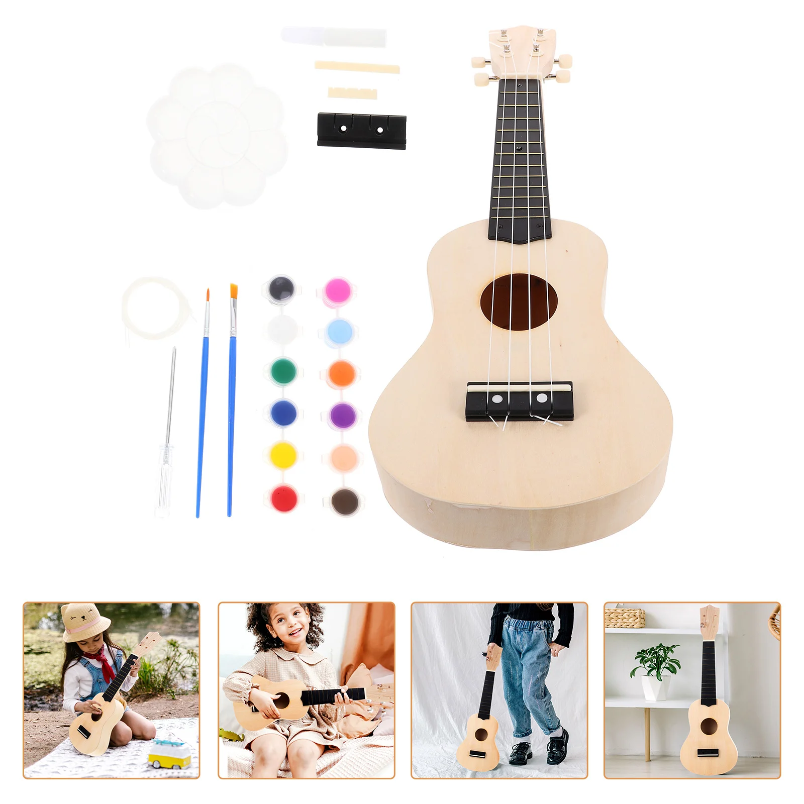 

Inch Ukulele DIY Kit Fun And Simple Hawaii Guitar Handmade Kit