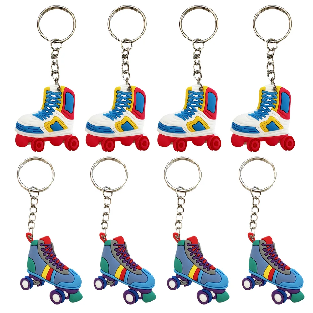 

12 Pcs Roller Skating Keychains Birthday Party Supplies 80's 90s Theme Roller Skating Throwback Hip Hop Decorations Favors