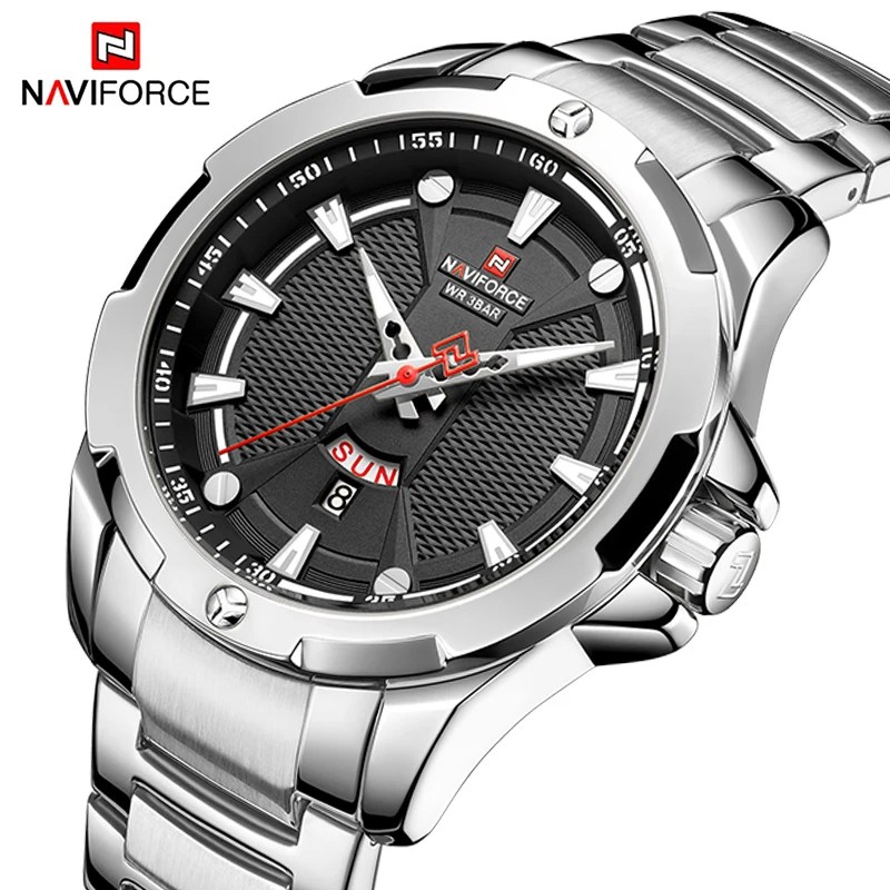 

Men’s Watches Top Luxury Brand NAVIFORCE Analog Watch Men Stainless Steel Waterproof Quartz Wristwatch Date Relogio Masculino