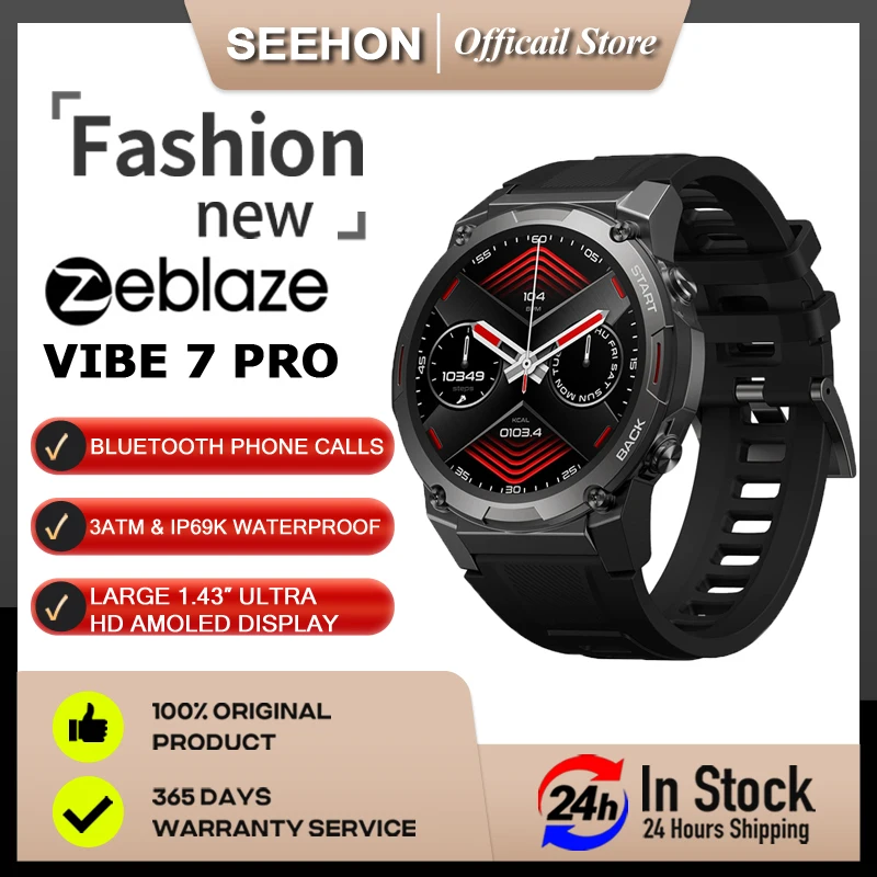 2023 New Zeblaze Vibe 7 Pro Smart Watch 1.43'' AMOLED Display Hi-Fi Bluetooth Phone Calls Military-grade Smart Watch 2023 Новые смарт - часы Zeblaze Vibe 7 Pro 1.43 - дюймовый AMOLED - дисплей Высококачественный Bluet
2023 New Zeblaze Vibe 7 Pro Smart Watch 1.43'' AMOLED Display Hi-Fi Bluetooth Phone Calls Military-grade Smart Watch 2023 Новые смарт - часы Zeblaze Vibe 7 Pro 1.43 - дюймовый AMOLED - дисплей Высококачественный Bluet