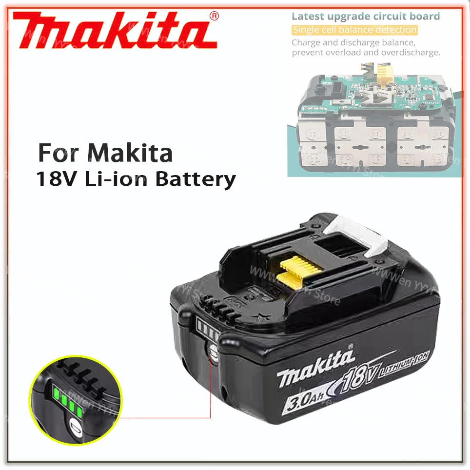 Makita 3.0Ah 18V Original Rechargeable Li-Ion Battery For BL1830 BL1815 BL1860 BL1840 194205-3 Replacement Power Tools Battery
Makita 3.0Ah 18V Original Rechargeable Li-Ion Battery For BL1830 BL1815 BL1860 BL1840 194205-3 Replacement Power Tools Battery