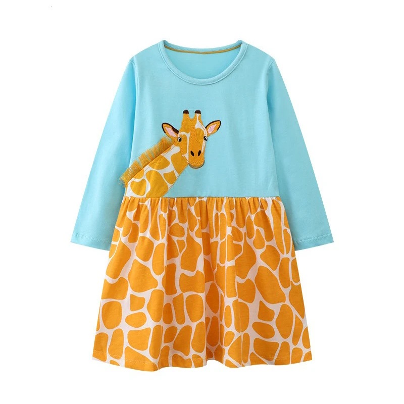Jumping Meters 2-7T Princess Girls Dresses Giraffe Embroidery Long Sleeve Party Baby Girls Clothing Autumn Spring Kids Frocks
Jumping Meters 2-7T Princess Girls Dresses Giraffe Embroidery Long Sleeve Party Baby Girls Clothing Autumn Spring Kids Frocks