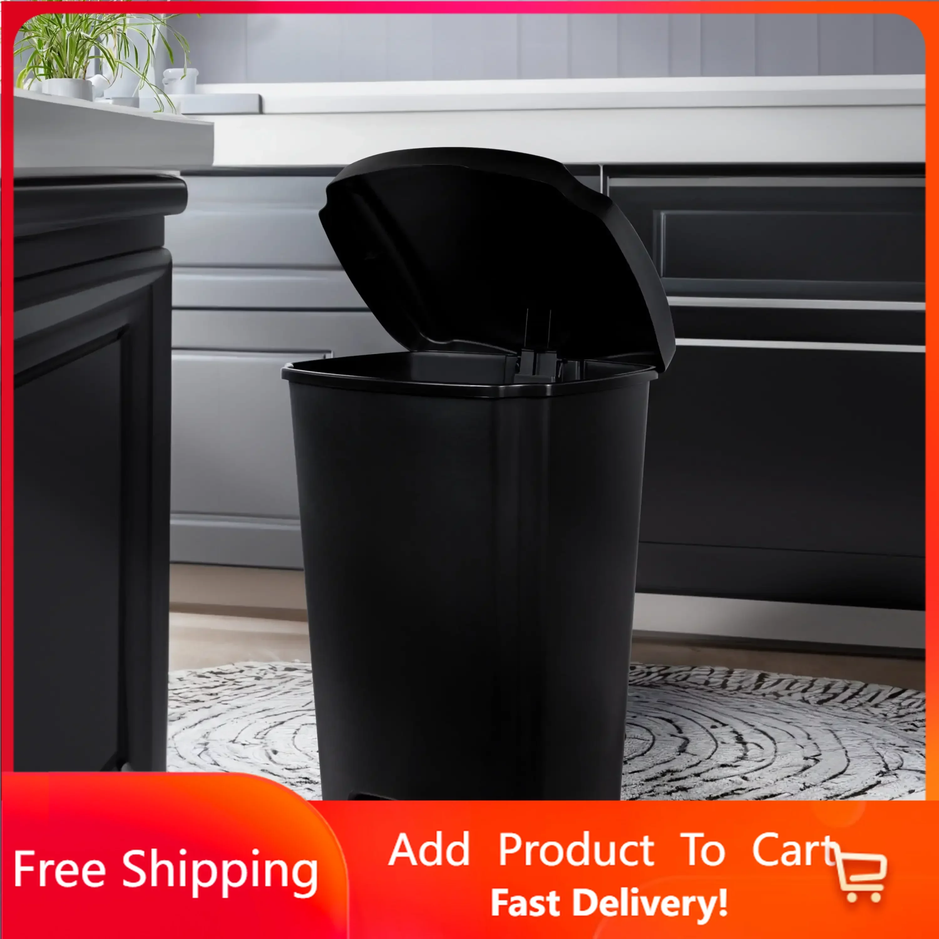 12.1 Gallon Trash Can, Plastic Step On Kitchen Trash Can, Black kitchen trash bin Rapid Transit Free Shipping
12.1 Gallon Trash Can, Plastic Step On Kitchen Trash Can, Black kitchen trash bin Rapid Transit Free Shipping