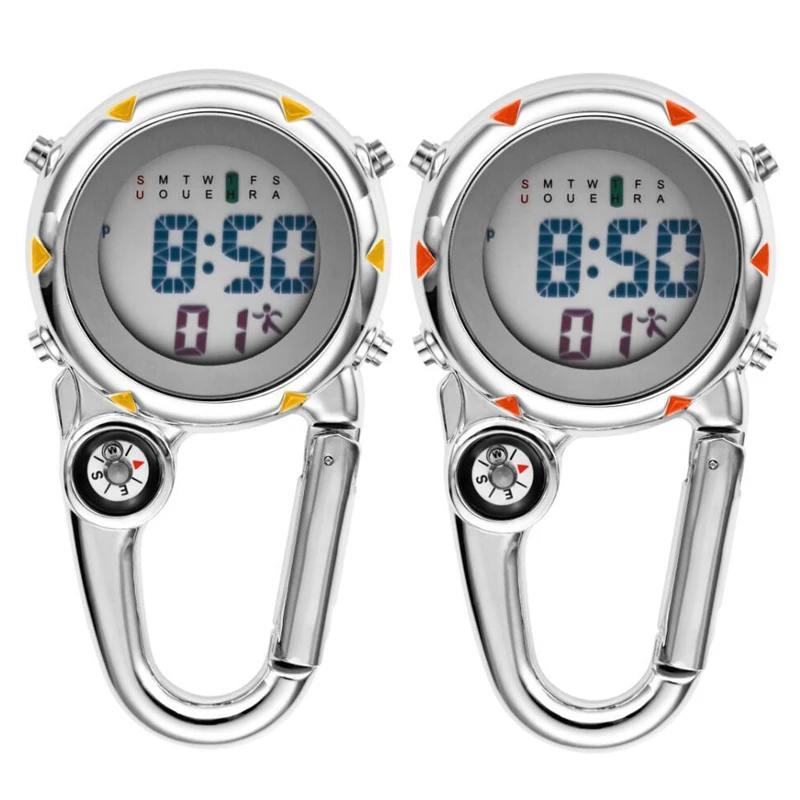

Цифровые часы с карабином, светящиеся спортивные часы, часы с карабином для пеших прогулок, альпинизма, улицы
