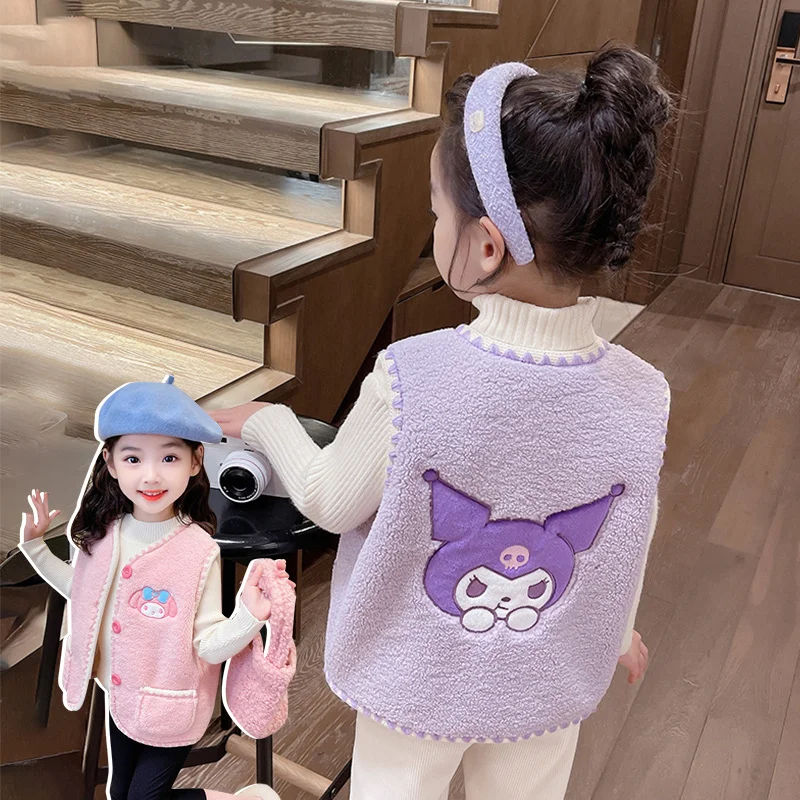 Sanrios Kuromi Anime Kawaii Girls Vest Autumn/Winter Plush Cute Cartoon Embroidered Tank Top Warm Casual Top Christmas Gifts
Sanrios Kuromi Anime Kawaii Girls Vest Autumn/Winter Plush Cute Cartoon Embroidered Tank Top Warm Casual Top Christmas Gifts