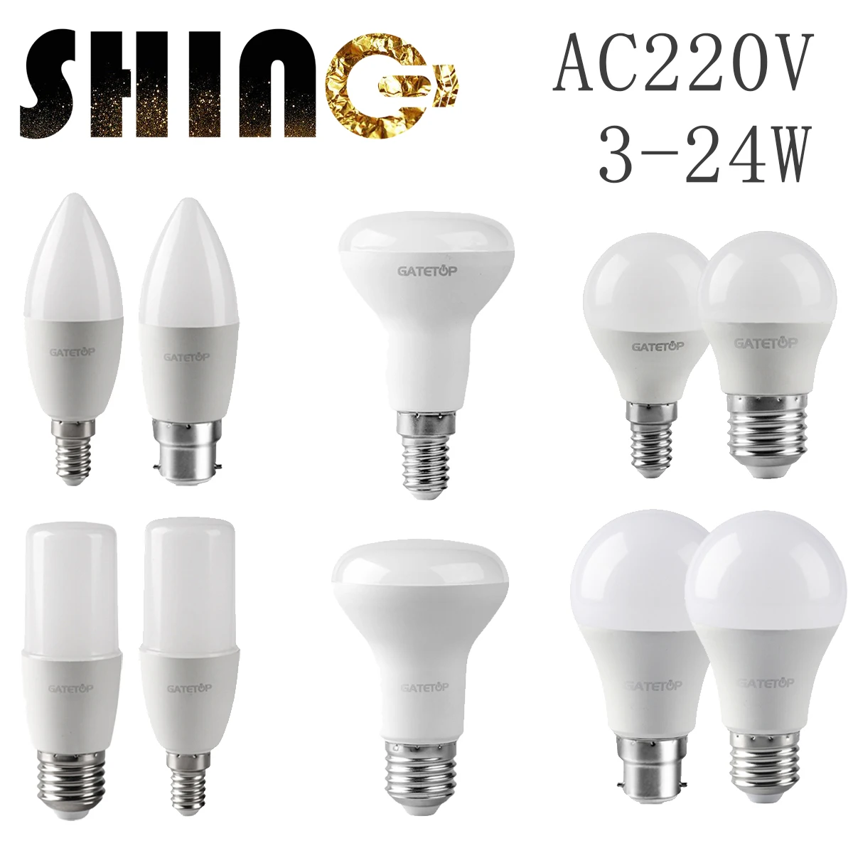 

LED Energy Saving Bulb AC220V E14 E27 B22 3w-24w 3000K 4000K 6000K Lamp With Ce Rohs For Home Office Interior Decoration