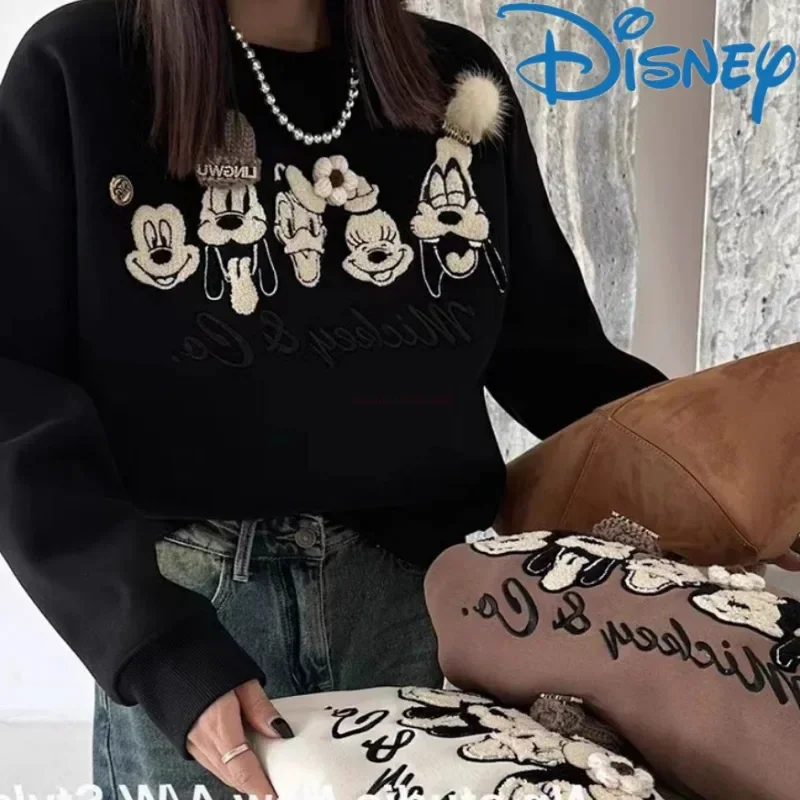 Disney Clothes Mickey Embroidered Round Neck Pullover Women Design Fleece Sweatshirt Y2k Female Fashion Short Style Tops Gifts
Disney Clothes Mickey Embroidered Round Neck Pullover Women Design Fleece Sweatshirt Y2k Female Fashion Short Style Tops Gifts