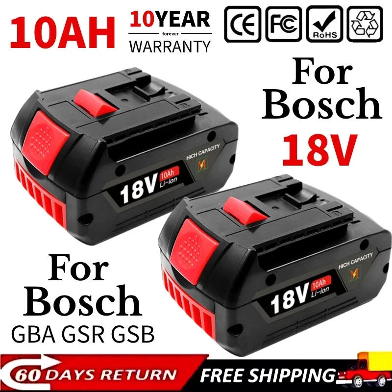 18V Battery 10.0Ah for Bosch Electric Drill 18V Rechargeable Li-ion Battery BAT609, BAT609G, BAT618, BAT618G, BAT614+Charger
18V Battery 10.0Ah for Bosch Electric Drill 18V Rechargeable Li-ion Battery BAT609, BAT609G, BAT618, BAT618G, BAT614+Charger