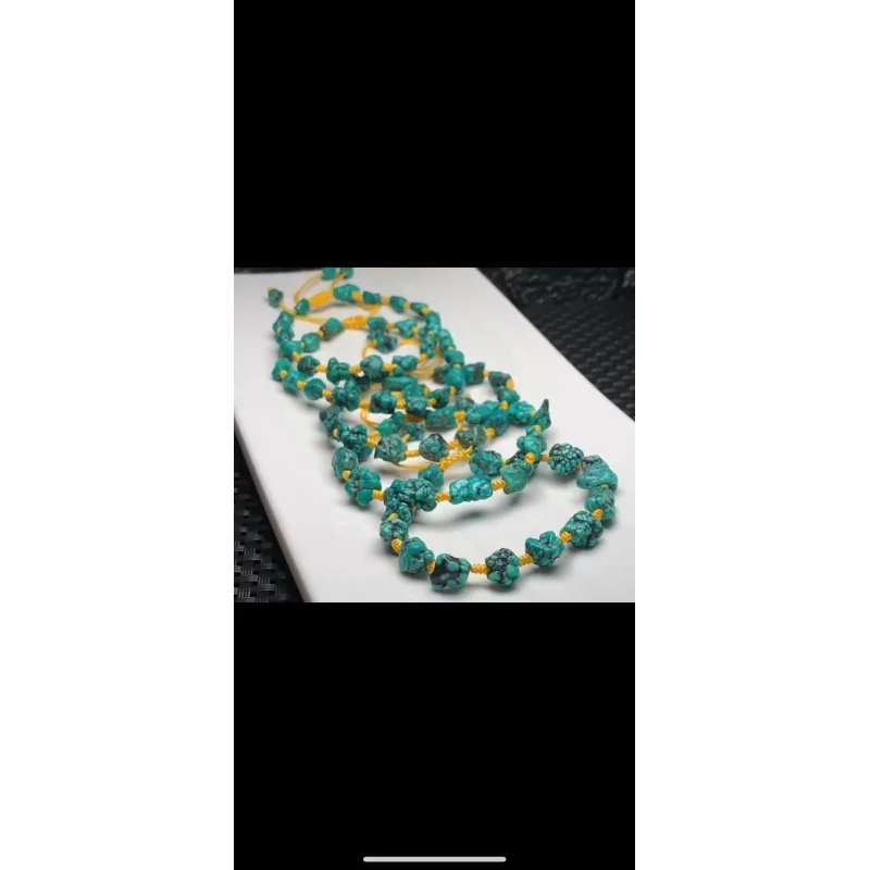 

Raw Ore Turquoise with Shape Woven Wholesale Porcelain High Color Bracelet Size 8.6-7.5mm