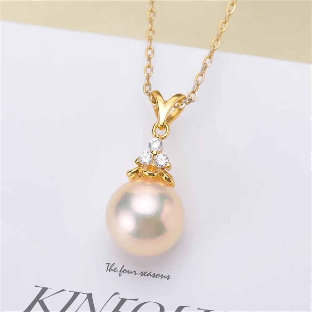DIY Pearl Accessory S925 Sterling Silver Pendant with Empty Holder Gold-plated Fashionable Necklace Pendant Fit 8-12mm Beads
DIY Pearl Accessory S925 Sterling Silver Pendant with Empty Holder Gold-plated Fashionable Necklace Pendant Fit 8-12mm Beads