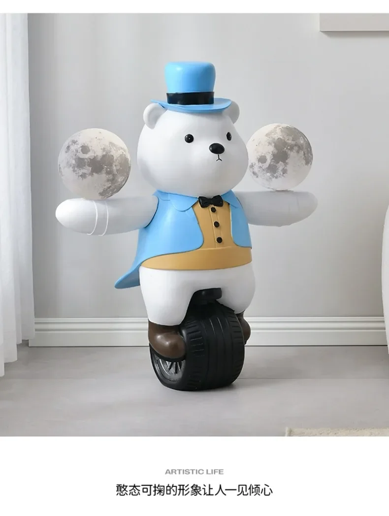 Modern Light Luxury Living Room Creative Floor-standing Bear Ornaments Lamp Panel Sofa Storage Tray High-end Home Decoration Modern Light Luxury Living Room Creative Floor-standing Bear Ornaments Lamp Panel Sofa Storage Tray High-end Home Decoration