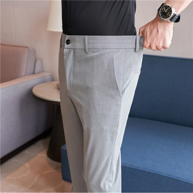 New Style Men's High Quality IceSilk Thin Business Suit Trousers/Male Slim Fit Elastic Waist Pure Color Leisure Suit Pants 28-38
New Style Men's High Quality IceSilk Thin Business Suit Trousers/Male Slim Fit Elastic Waist Pure Color Leisure Suit Pants 28-38