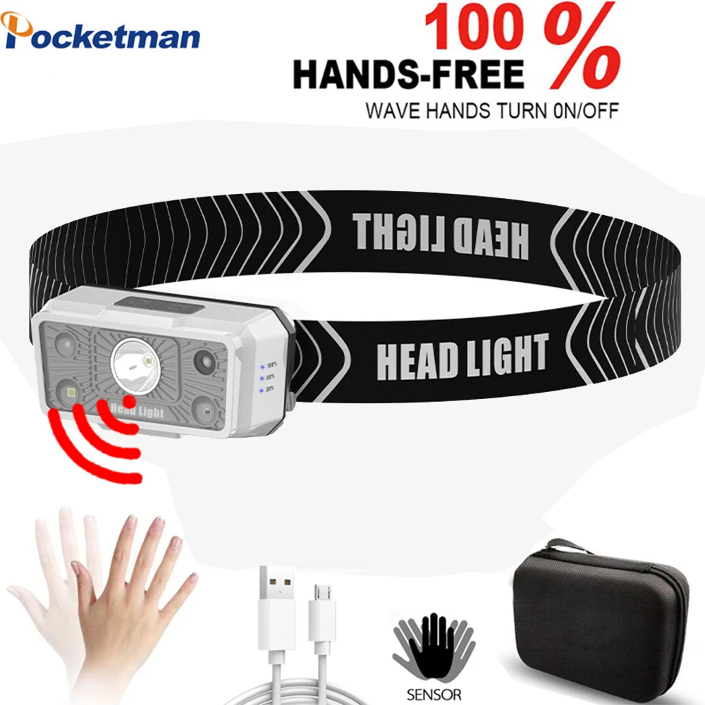 LED Headlamp Sensor Headlight with Built-in Battery Flashlight USB Rechargeable Head Lamp Torch 5 Lighting Modes Work Light
LED Headlamp Sensor Headlight with Built-in Battery Flashlight USB Rechargeable Head Lamp Torch 5 Lighting Modes Work Light
