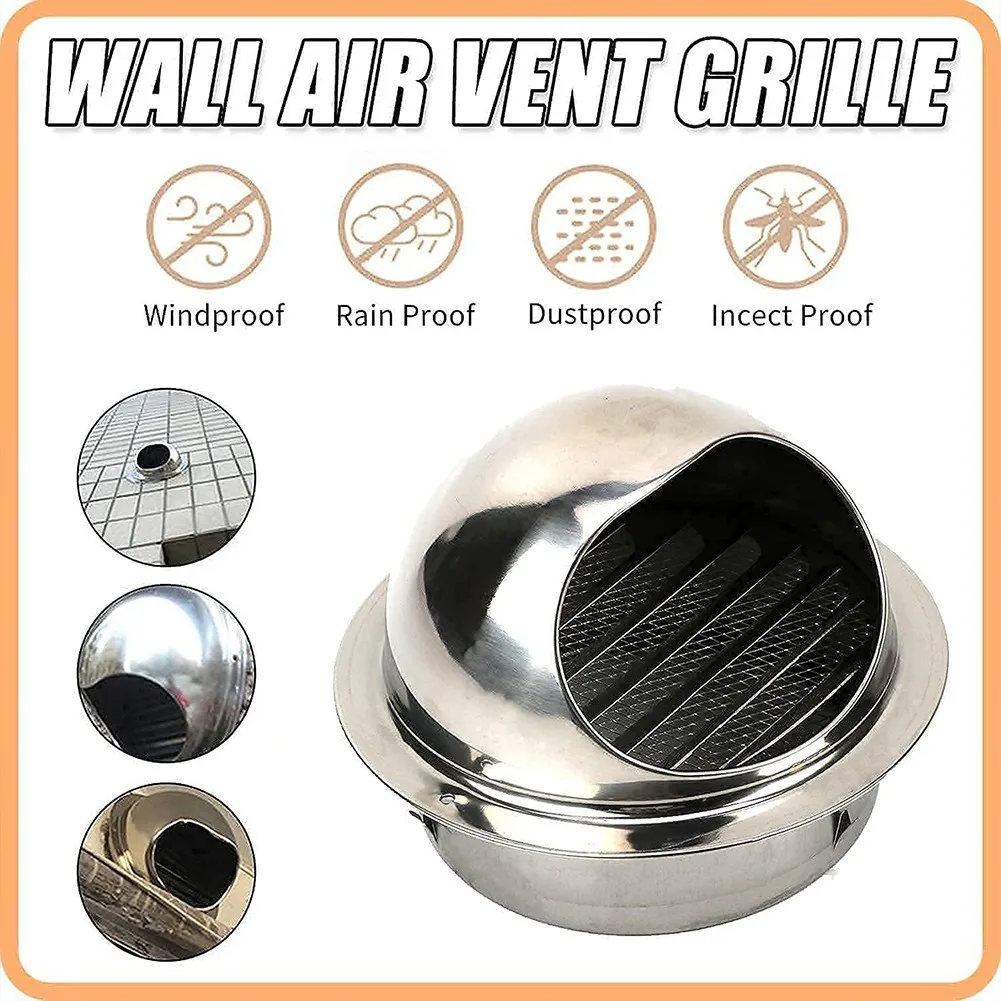304 Stainless-Steel Wall Ceiling Air Vent Ducting Ventilation Exhaust Grille Cover Outlet Heating Cooling Waterproof Vents Cap
304 Stainless-Steel Wall Ceiling Air Vent Ducting Ventilation Exhaust Grille Cover Outlet Heating Cooling Waterproof Vents Cap