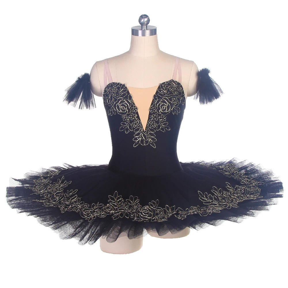 

BLL111 Black/Pale Blue Spandex Bodice Tutu Pre-professional Ballet Tutu Adult/Girls Competition or Performance Dance Costumes