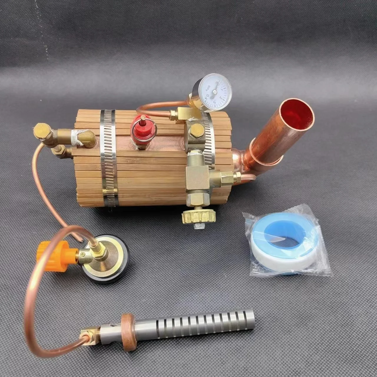 

400ml Steam Boiler Pure Copper Boiler for Ship Models Toy Gift - Finished Product