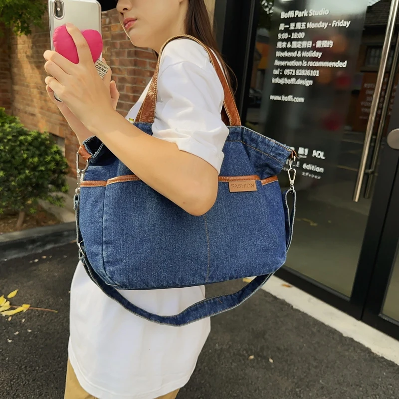 Vintage Denim Women's Bag New Jeans Messenger Bag Y2K Canvas Shoulder Bag Big Eco Bag Korean Shopping Handbag Female Pockets Ins
Vintage Denim Women's Bag New Jeans Messenger Bag Y2K Canvas Shoulder Bag Big Eco Bag Korean Shopping Handbag Female Pockets Ins