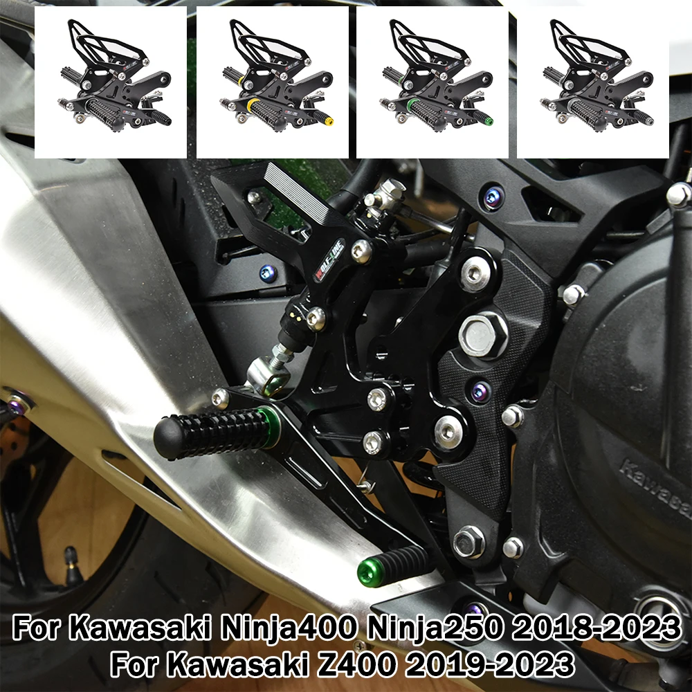 

for Kawasaki Ninja400 Ninja250 2018-2023 2022 2021 20 Adjustment Footrests Rearset Rear Foot Rest Ninja 400 250 Z400 Accessories
