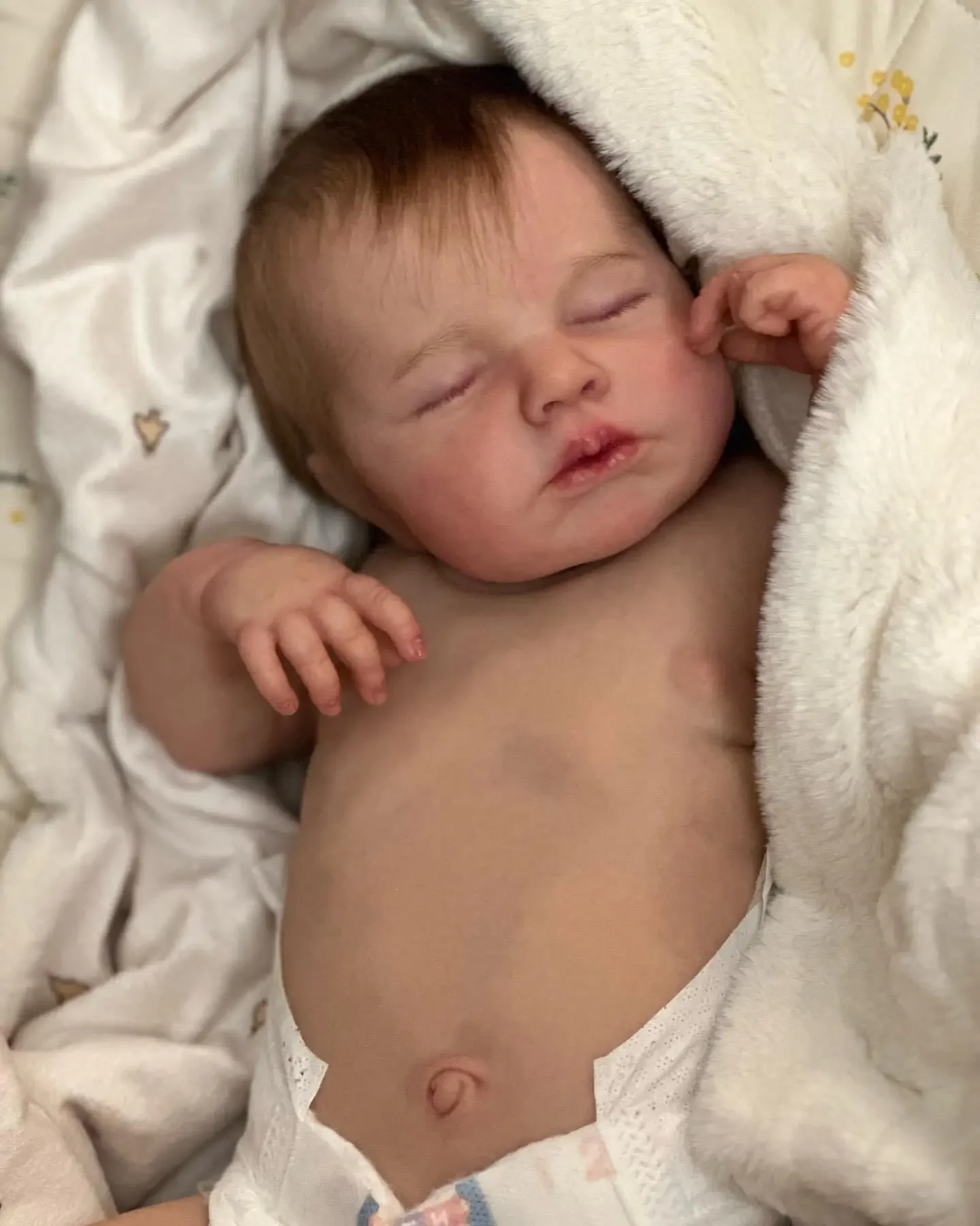 

Кукла NPK новорожденная, 49 см, Спящая кукла-младенец Loulou, Реалистичная объемная кожа с видимыми венами, кукла ручной работы высокого качества