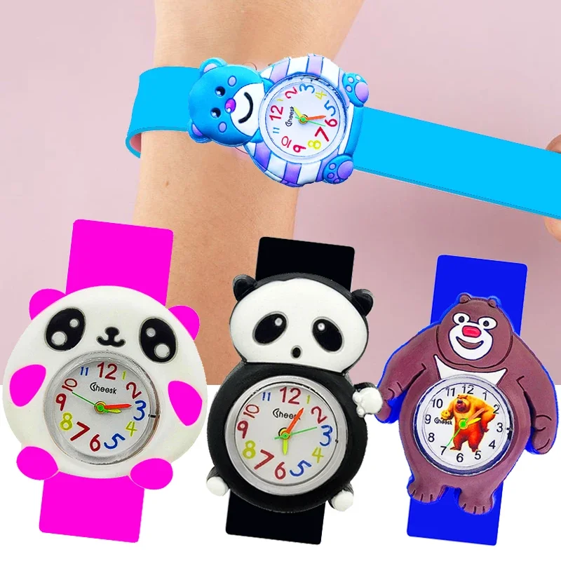 3D Panda Bear Cartoon Children Watch Slap Wrist Circle Bracelet Kids Watches Boys Girls Kid Study Time Clock Baby Christmas Gift
3D Panda Bear Cartoon Children Watch Slap Wrist Circle Bracelet Kids Watches Boys Girls Kid Study Time Clock Baby Christmas Gift