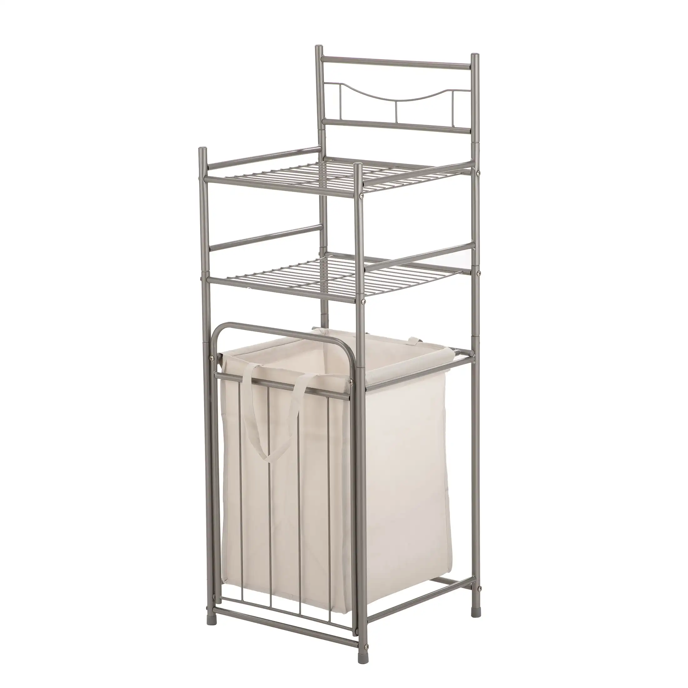 Mainstays 2-Shelf Steel Storage Shelf Unit with Hamper, Satin Nickel Finish Adult, 10 lb Capacity
Mainstays 2-Shelf Steel Storage Shelf Unit with Hamper, Satin Nickel Finish Adult, 10 lb Capacity